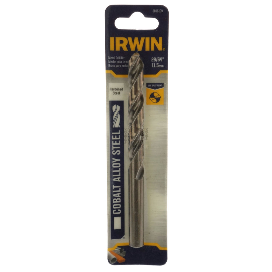 Irwin 3016129 29/64" Cobalt Jobber Length Drill Bit, 135° Split Point