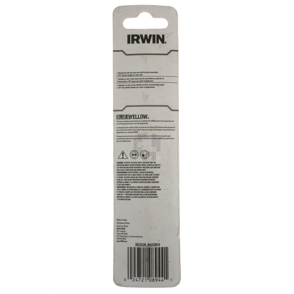 Irwin 3016129 29/64" Cobalt Jobber Length Drill Bit, 135° Split Point