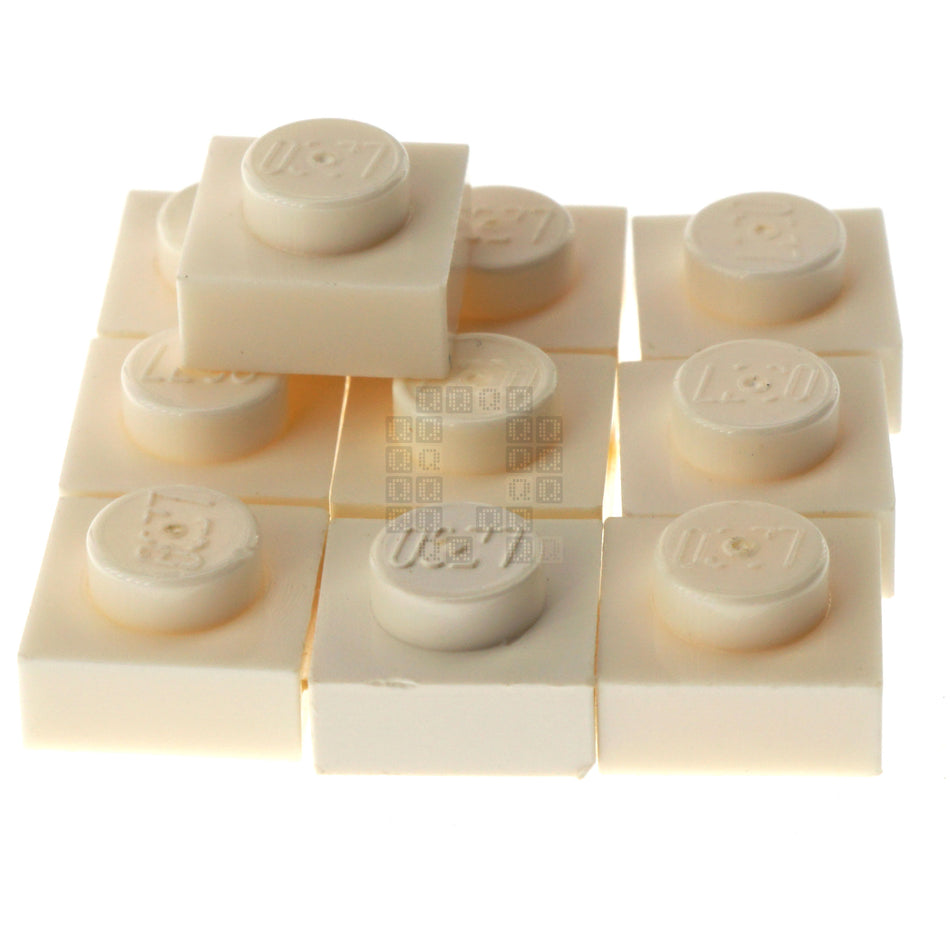LEGO 302401 1x1 Plate, White, 10-Pack, 3024