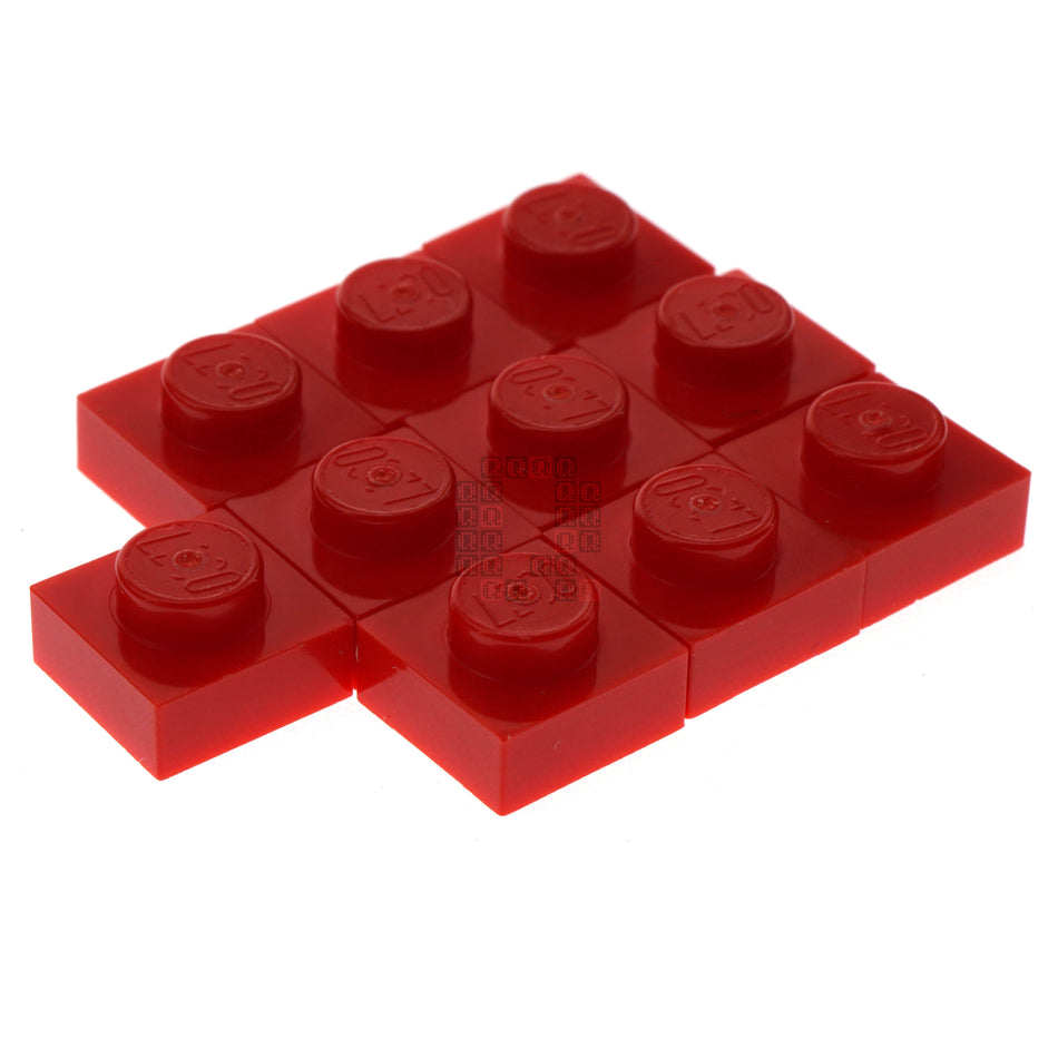 LEGO 302421 1x1 Plate, Bright Red, 10-Pack