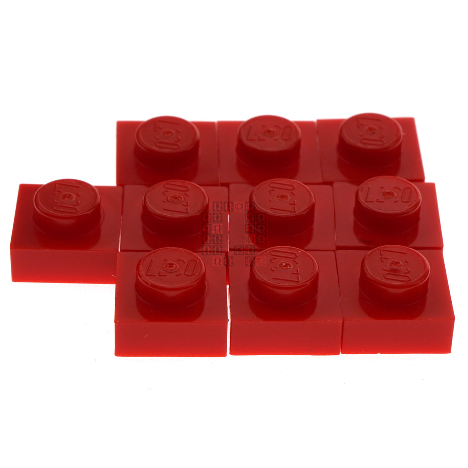 LEGO 302421 1x1 Plate, Bright Red, 10-Pack