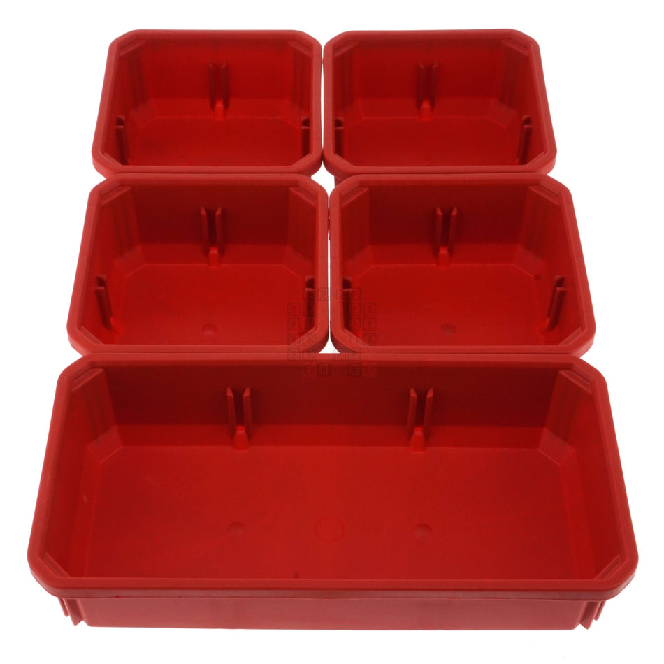 Milwaukee Tool 31-01-0502 PACKOUT Low Profile Compact Organizer Bin Set, 1 Long, 4 Square