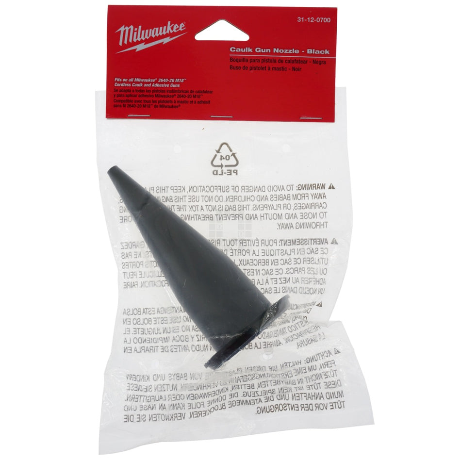 Milwaukee 31-12-0700 Caulk Gun Nozzle - Black
