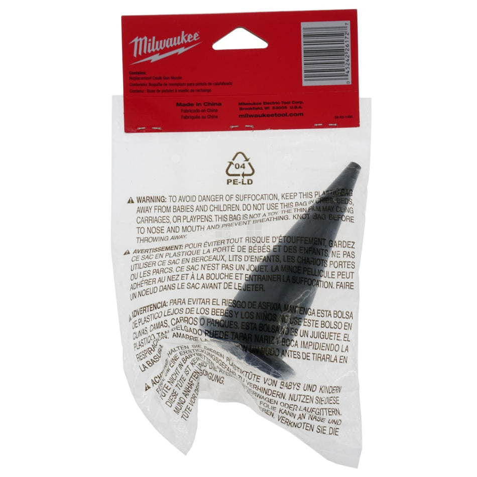 Milwaukee 31-12-0700 Caulk Gun Nozzle - Black