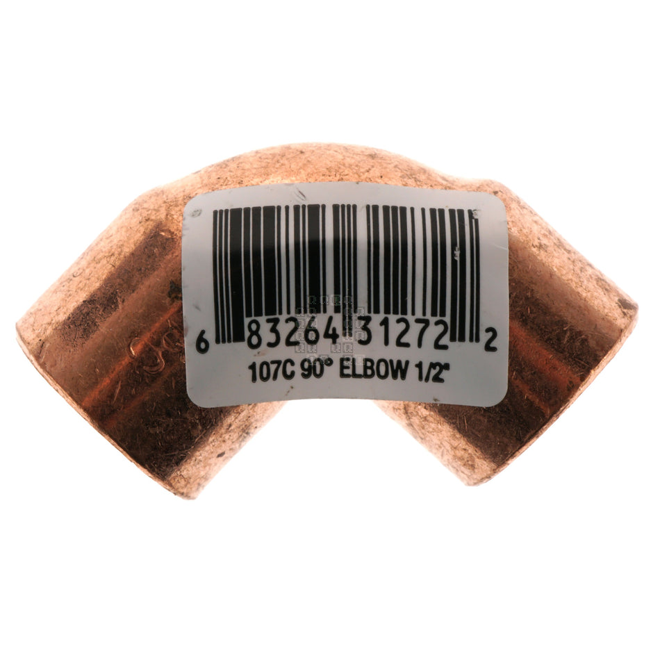 Elkhart / EPC 31272 1/2" Copper Solder Sweat 90° Pipe Elbow, 107C