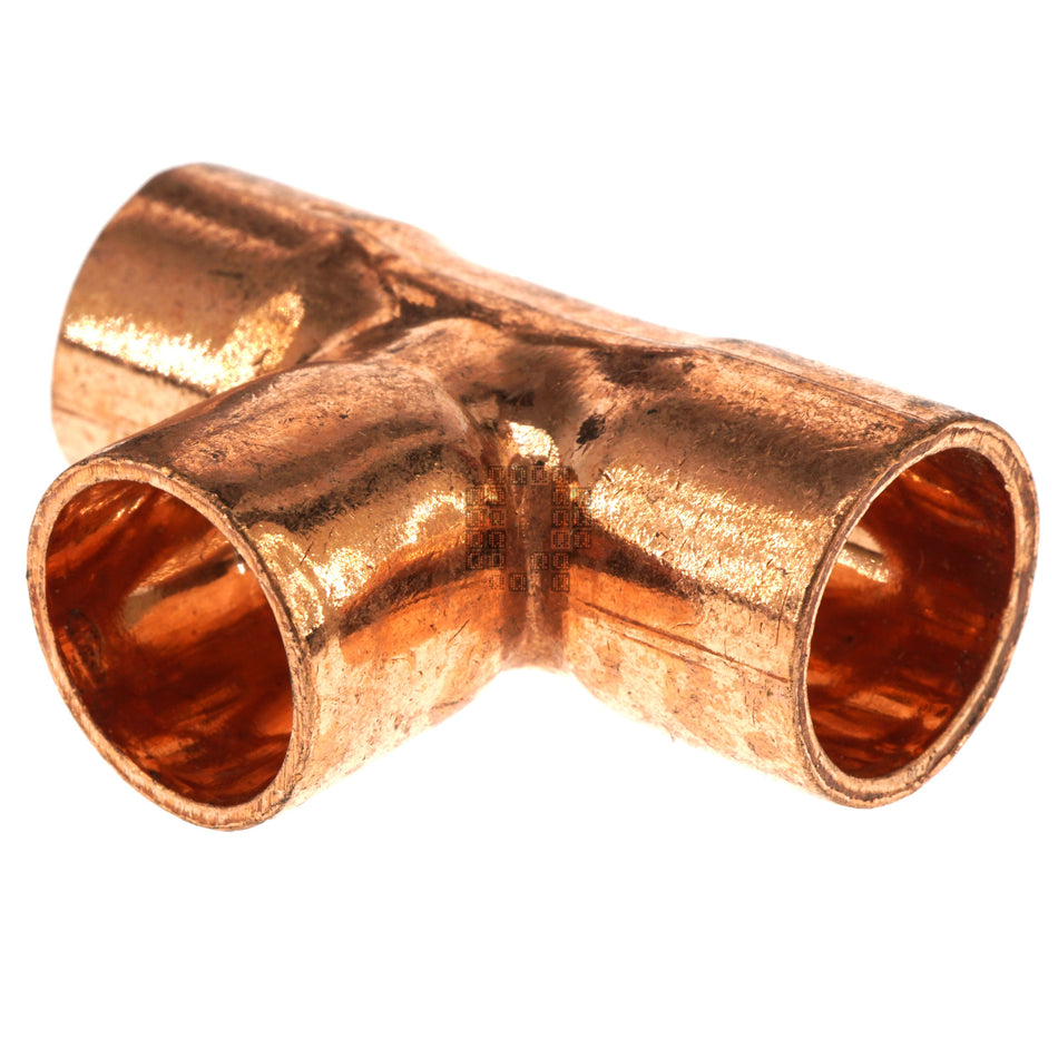 Elkhart Products 32668 Wrot 3/8" Copper Pipe Tee, Sweat, Series 111 with Stop