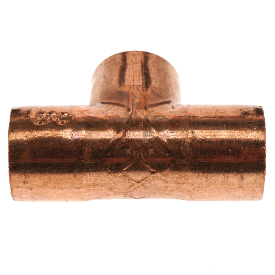 Elkhart Products 32700 Wrot 1/2" Copper Pipe Tee, Sweat, Series 111 with Stop