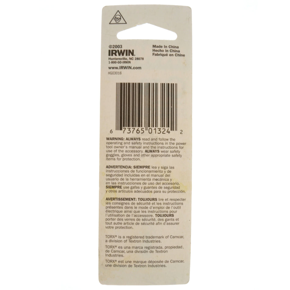 Irwin 3513151C T9 TORX Insert Bit, 1" Length
