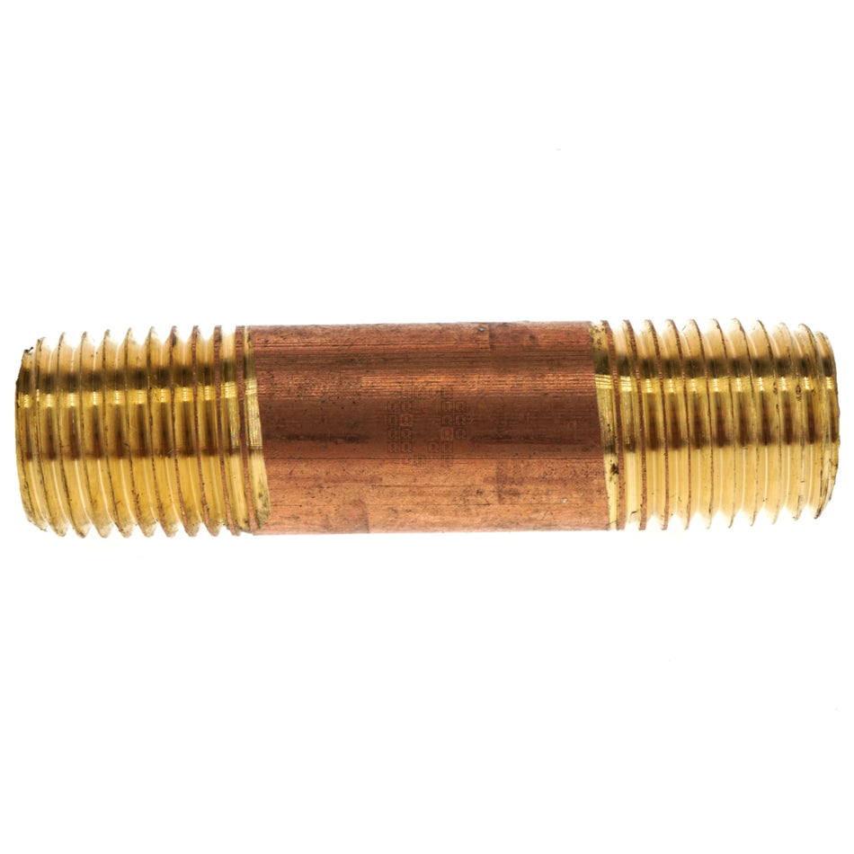 Anderson Metals 38300-0420 Red Brass (Lead Free) 1/4" Male NPT x 2" Pipe Nipple