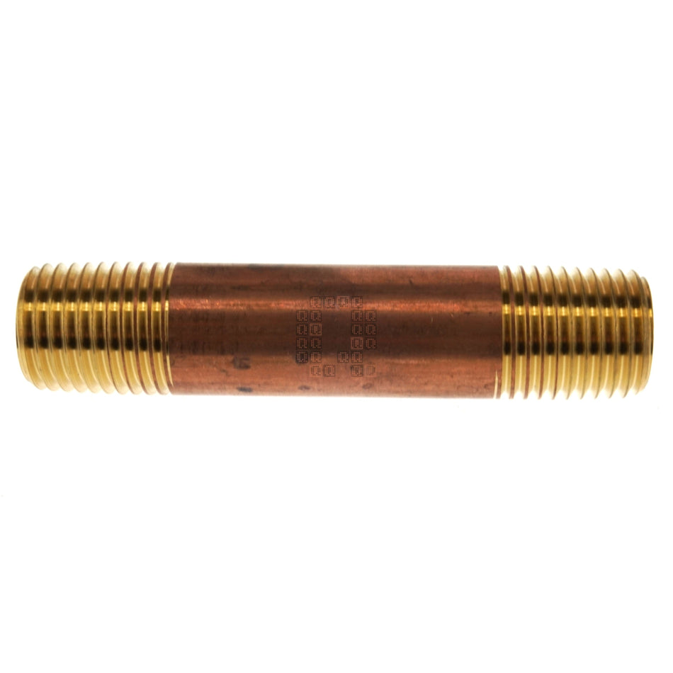 Anderson Metals 38300-0425 Red Brass Lead Free 1/4" Male NPT x 2.5" Pipe Nipple