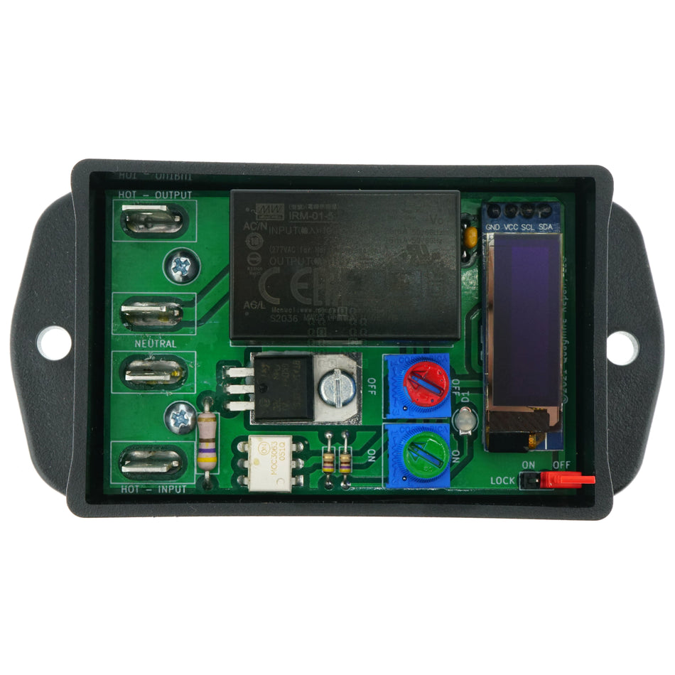 Model 403SL Solid State Timer, 0-30 Sec Off, 0-10 Sec On, 85-305VAC, OLED Screen & Lock Jumper