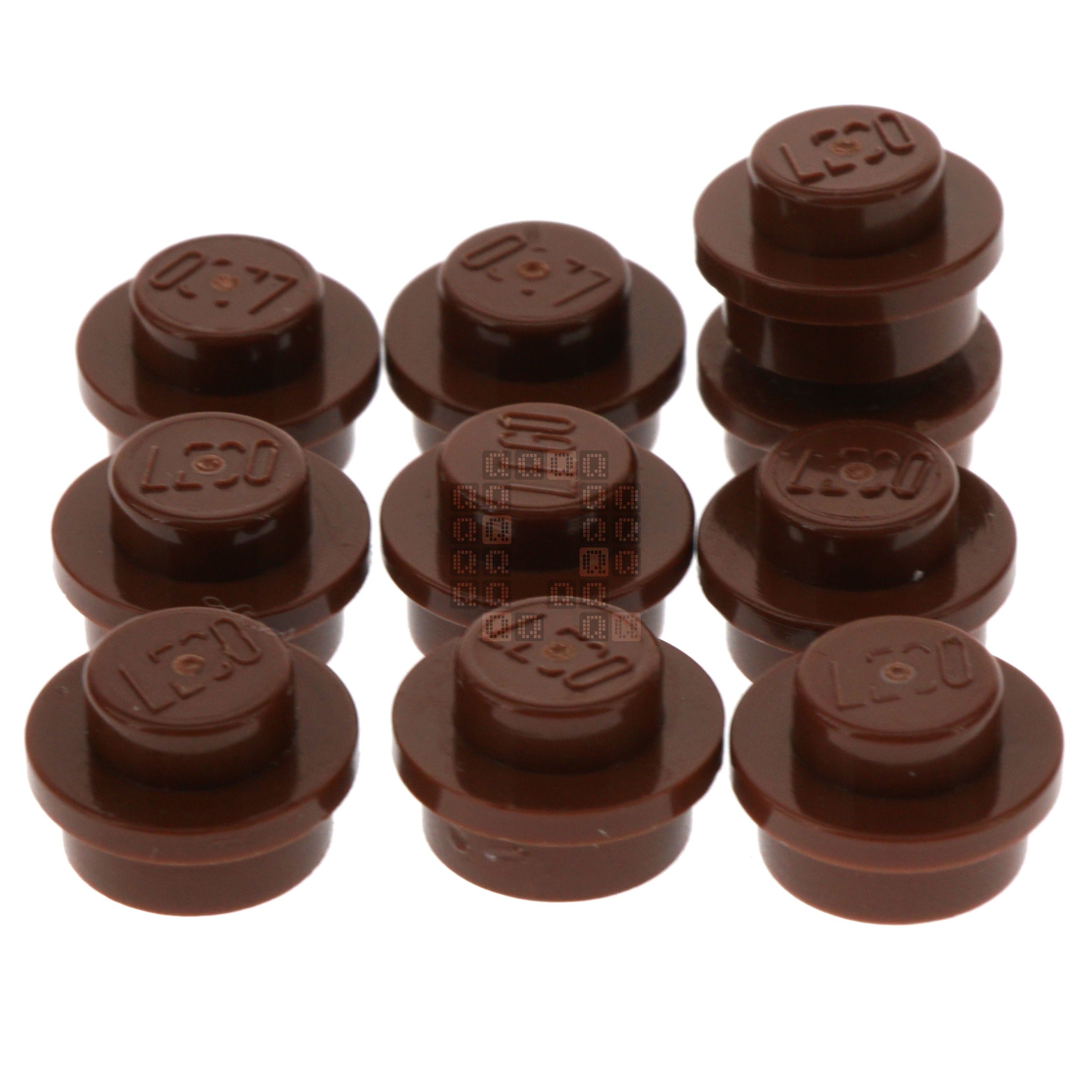 LEGO 4216581 1x1 Round Plate, Reddish Brown, 10-Pack – Quagmire