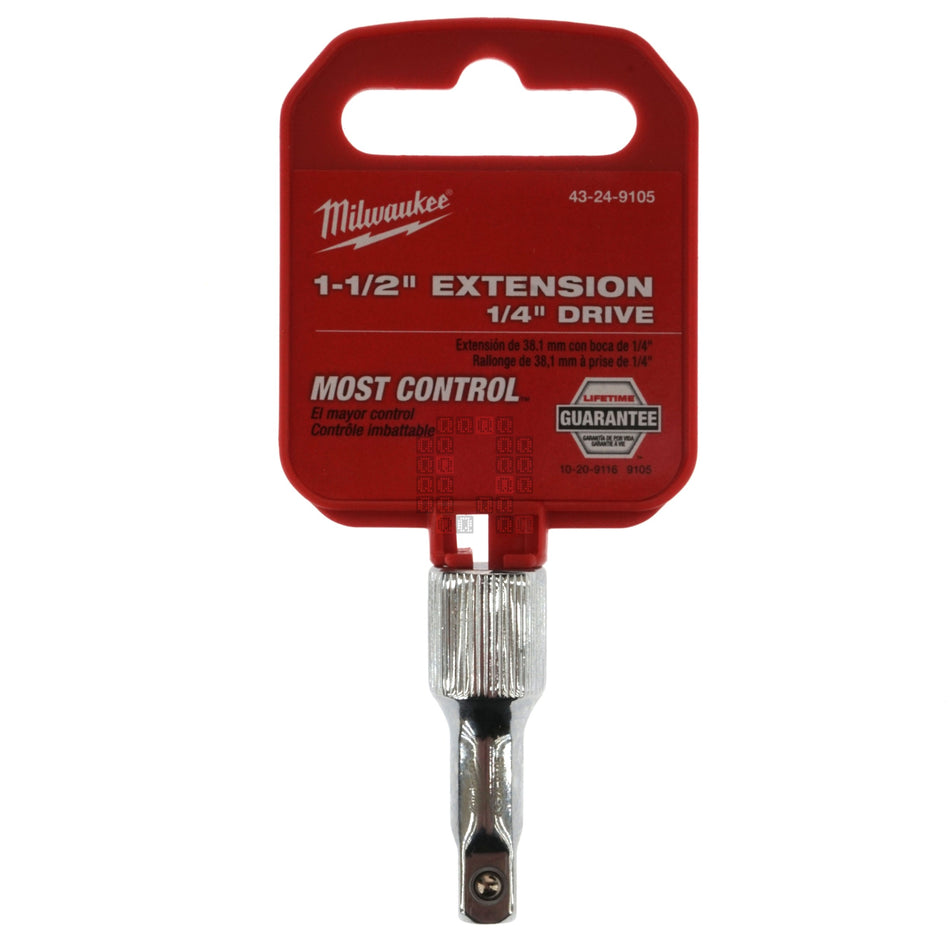 Milwaukee Tool 43-24-9105 Socket Extension, 1/4" Drive, 1.5" Length