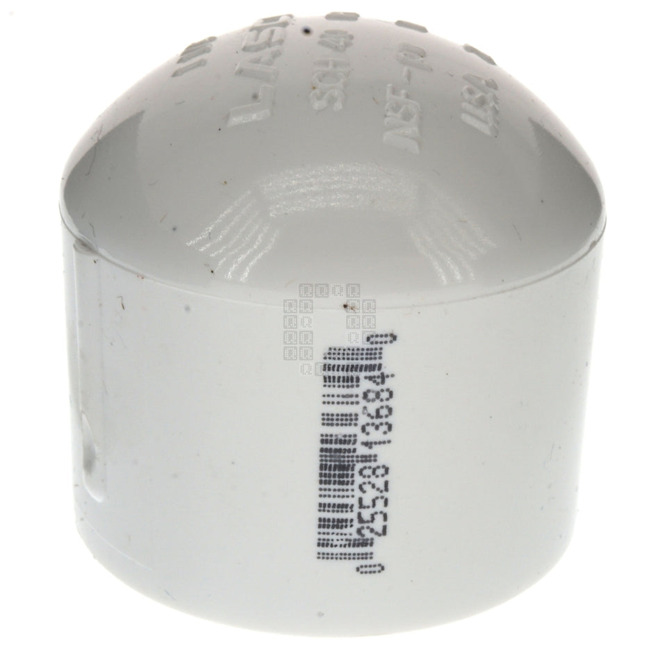 Lasco 447012BC 1-1/4" Slip Fit PVC Pipe Cap, White, Schedule 40
