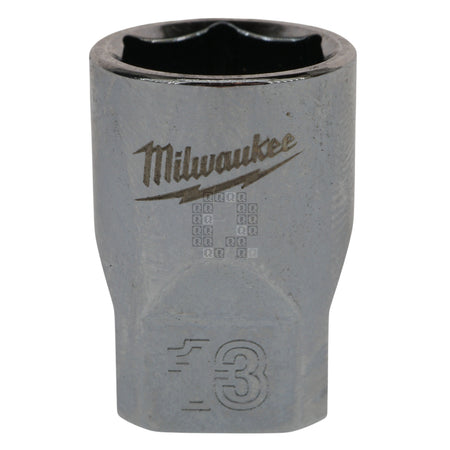 Milwaukee Tool 45-34-9039 Standard 1/4" Drive Chrome 13mm Metric Socket with Four Flat Sides