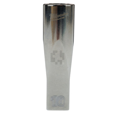 Milwaukee Tool 45-34-9048 Deep Chrome 1/4" Drive 10mm Metric Socket with Four Flat Sides