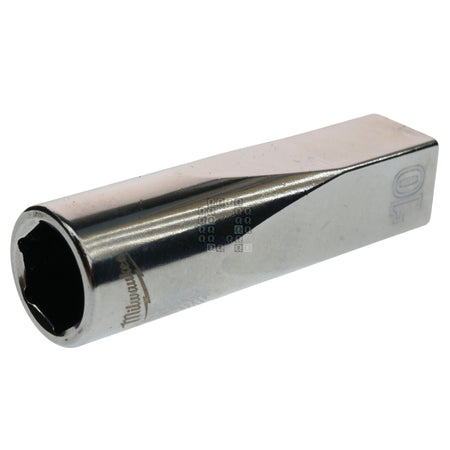 Milwaukee Tool 45-34-9048 Deep Chrome 1/4" Drive 10mm Metric Socket with Four Flat Sides