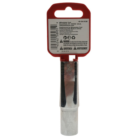 Milwaukee Tool 45-34-9126 Deep Chrome 1/2" Hex Drive 1/2" Square SAE Socket with Four Flat Sides