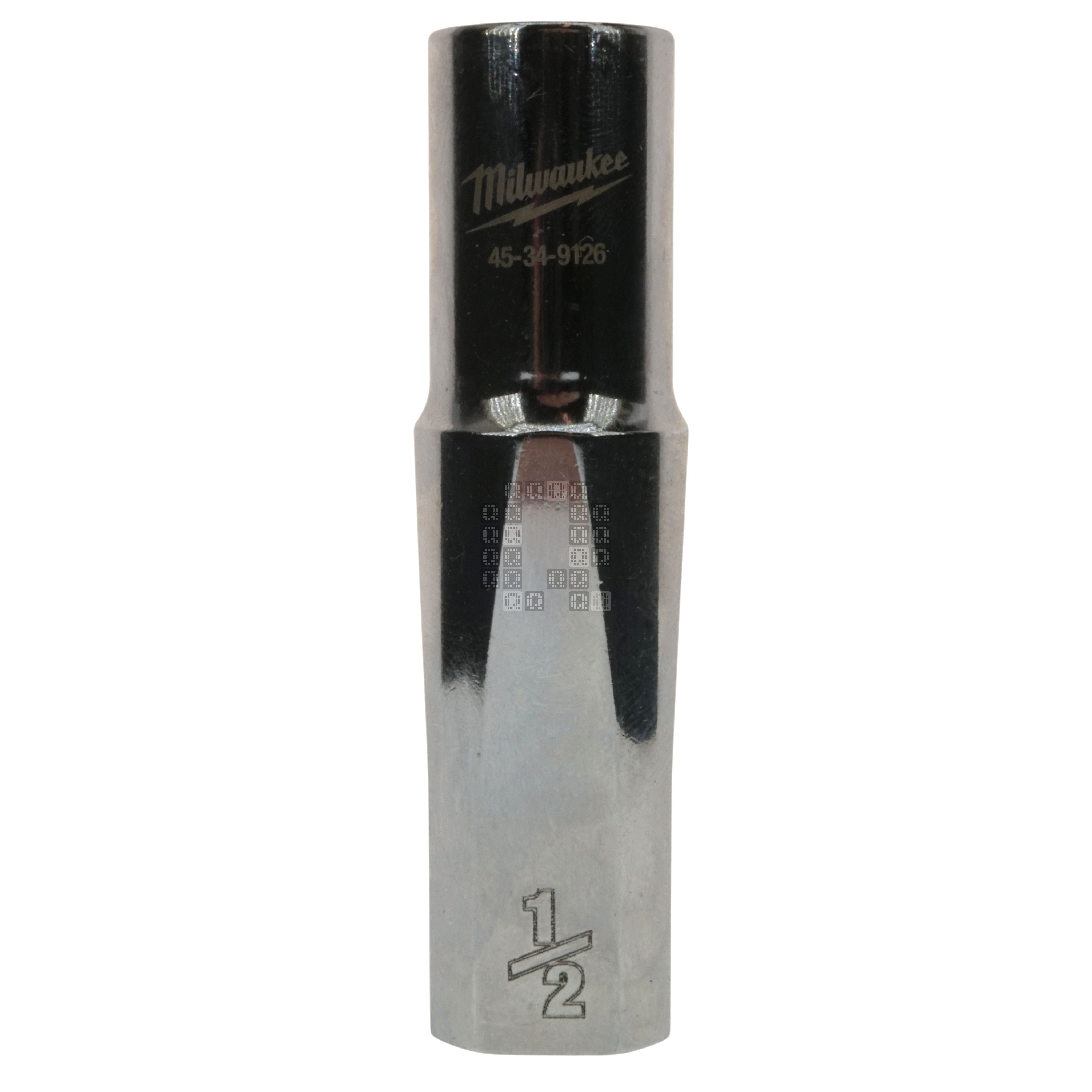 Milwaukee Tool 45-34-9126 Deep Chrome 1/2" Hex Drive 1/2" Square SAE Socket with Four Flat Sides
