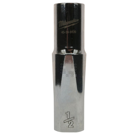Milwaukee Tool 45-34-9126 Deep Chrome 1/2" Hex Drive 1/2" Square SAE Socket with Four Flat Sides