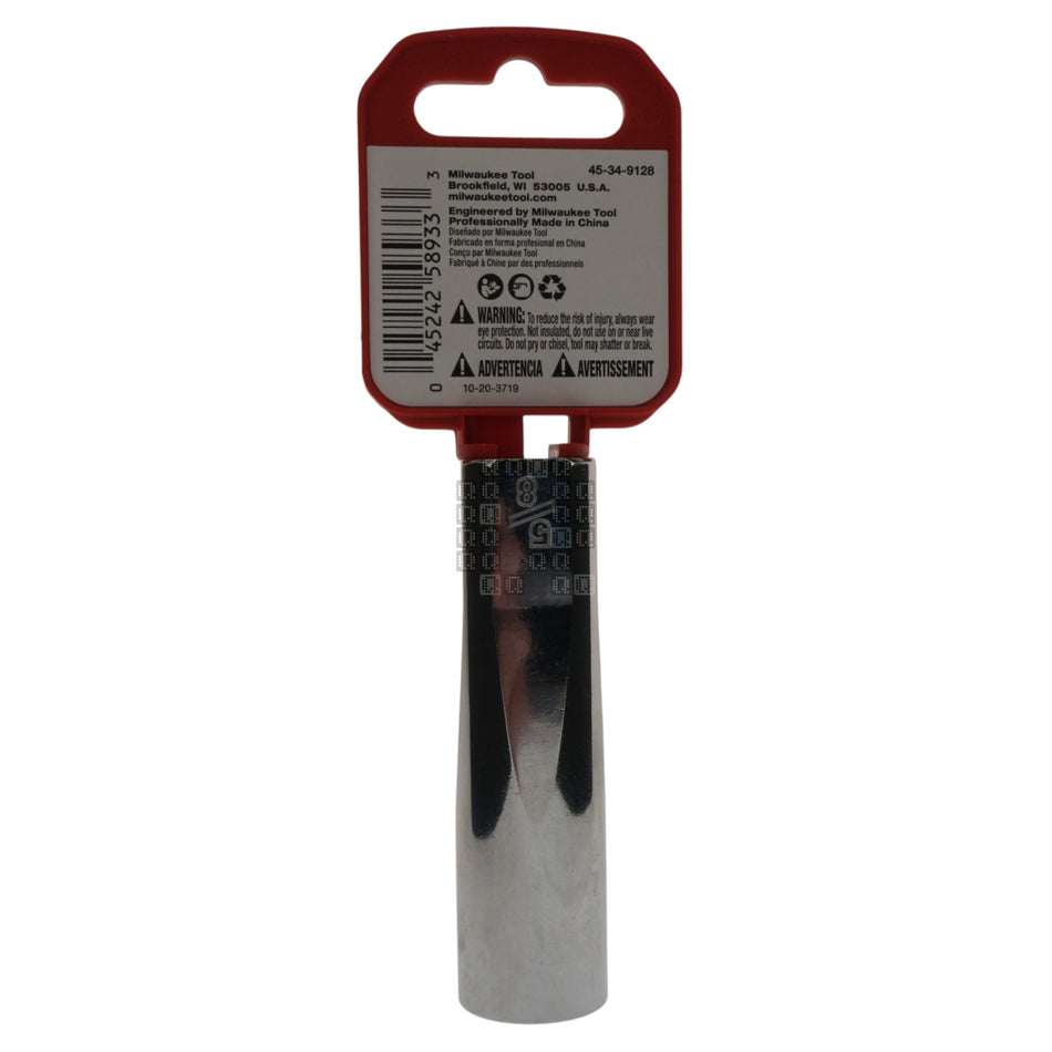 Milwaukee Tool 45-34-9128 Deep 1/2" Drive 5/8" SAE Socket with Four Flat Sides, 6-Point