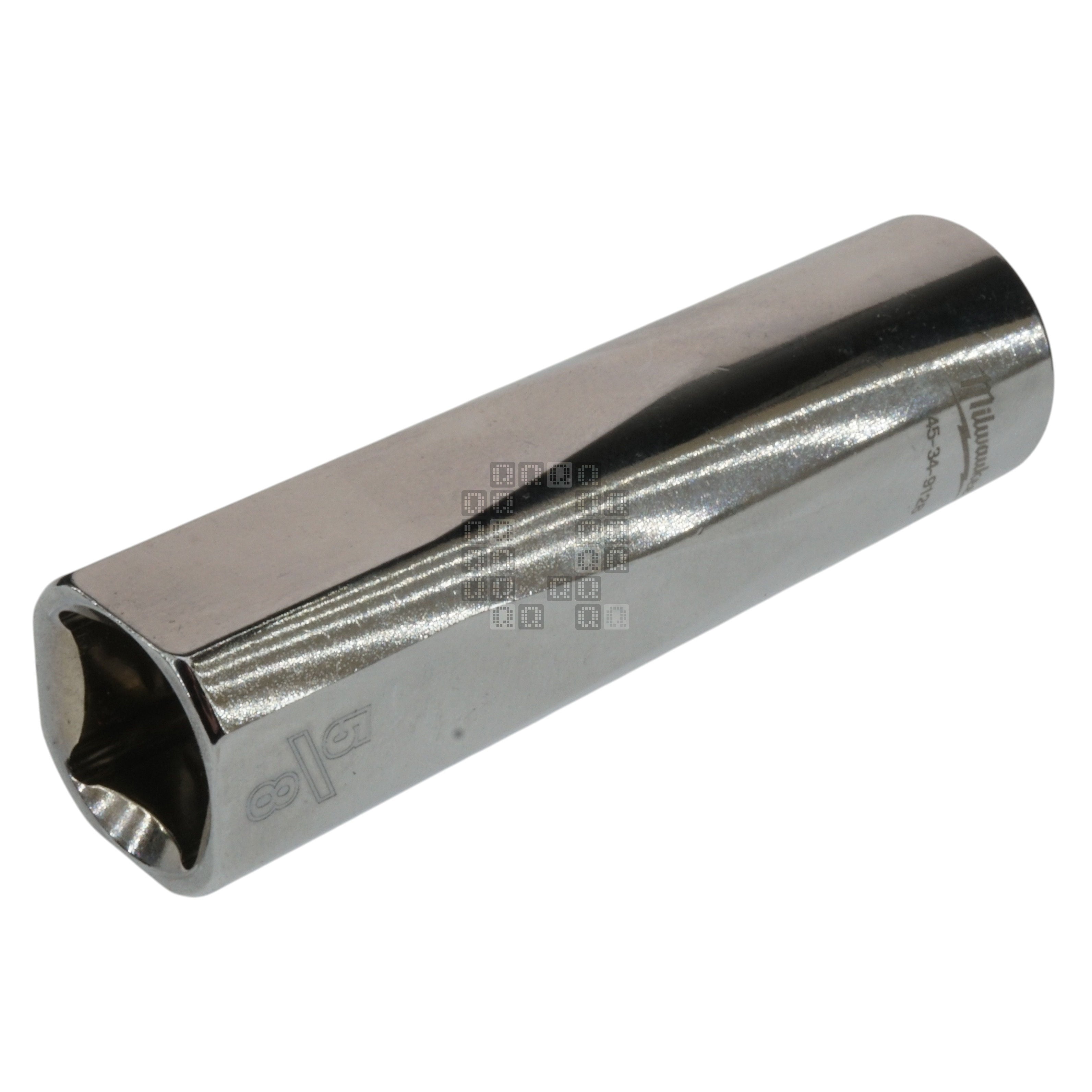 Milwaukee Tool 45-34-9128 Chrome Deep 1/2" Square Drive 5/8" Hex SAE Socket Four Flat Sides, 6-Point