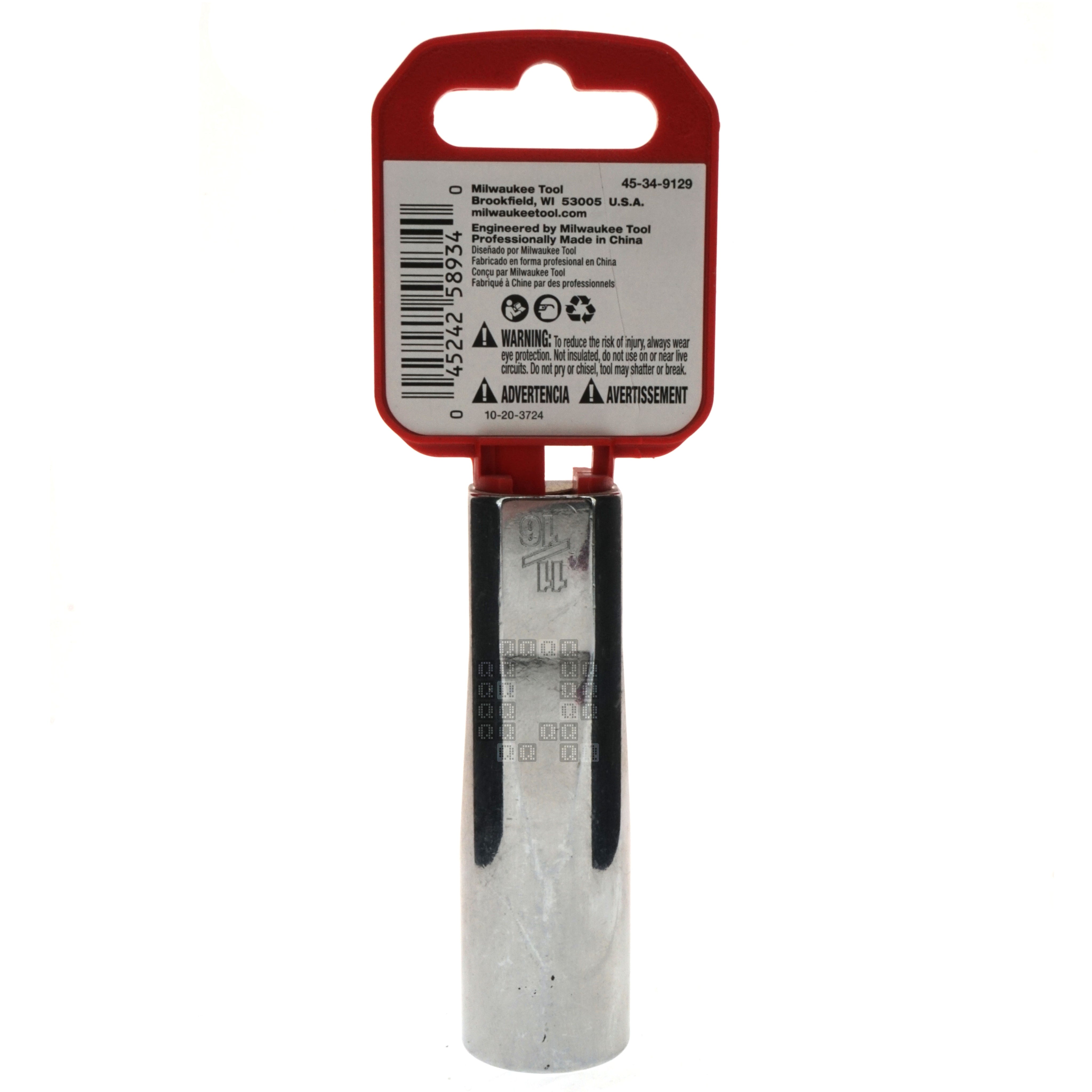 Milwaukee Tool 45-34-9129 Deep Chrome 1/2" Square Drive 11/16" Hex SAE Socket with Four Flat Sides