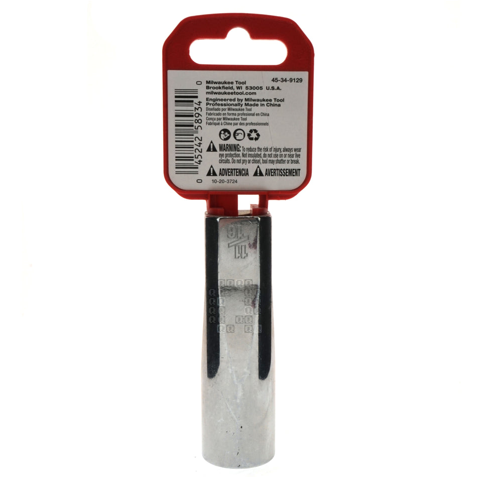 Milwaukee Tool 45-34-9129 Deep Chrome 1/2" Square Drive 11/16" Hex SAE Socket with Four Flat Sides
