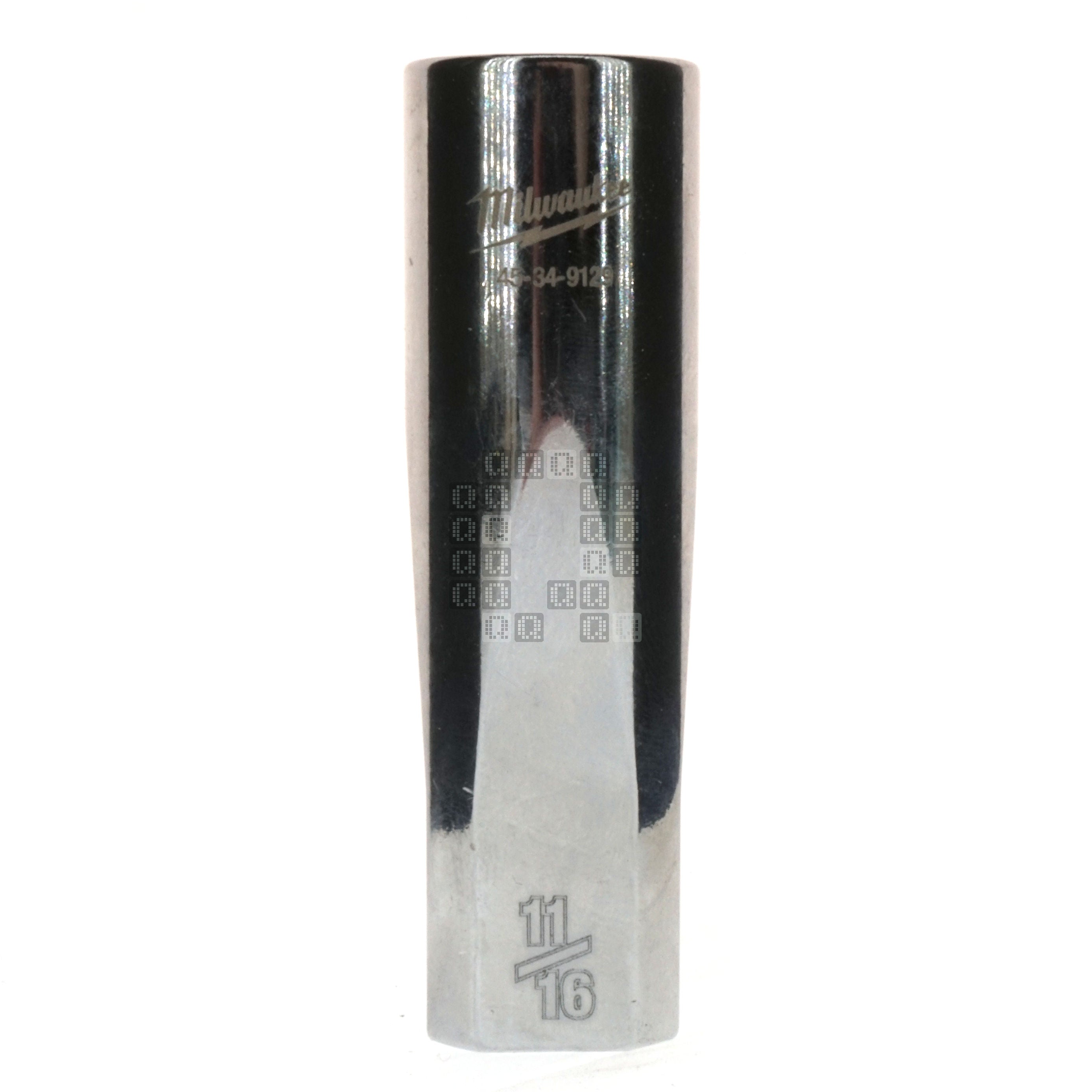 Milwaukee Tool 45-34-9129 Deep Chrome 1/2" Square Drive 11/16" Hex SAE Socket with Four Flat Sides