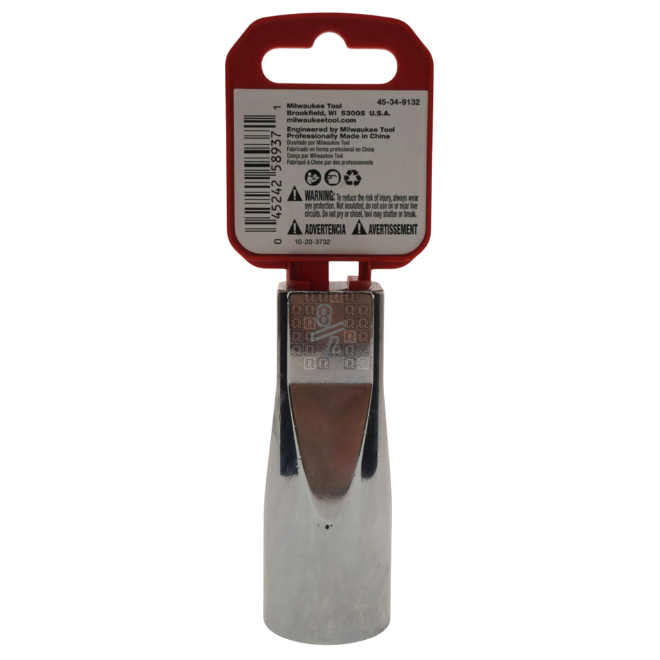 Milwaukee Tool 45-34-9132 Deep Chrome 1/2" Square Drive 7/8" Hex SAE Socket with Four Flat Sides