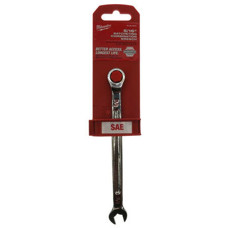 Milwaukee Tool 45-96-9210 5/16" Chrome SAE Ratcheting Combo Wrench Package Front
