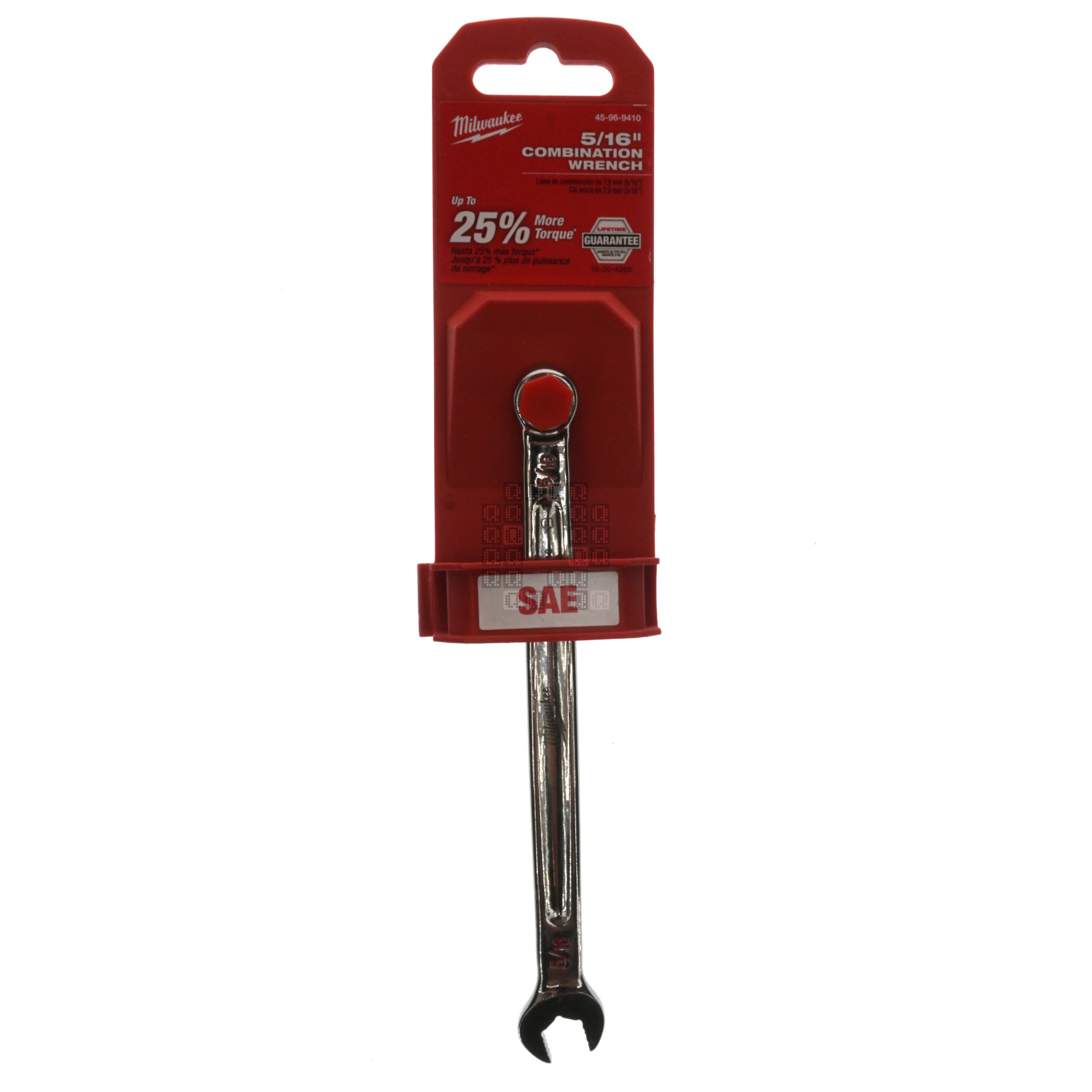 Milwaukee Tool 45-96-9410 5/16" SAE Combination Wrench Package Front
