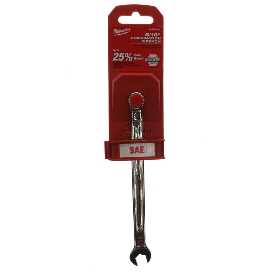 Milwaukee Tool 45-96-9410 5/16" SAE Combination Wrench Package Front