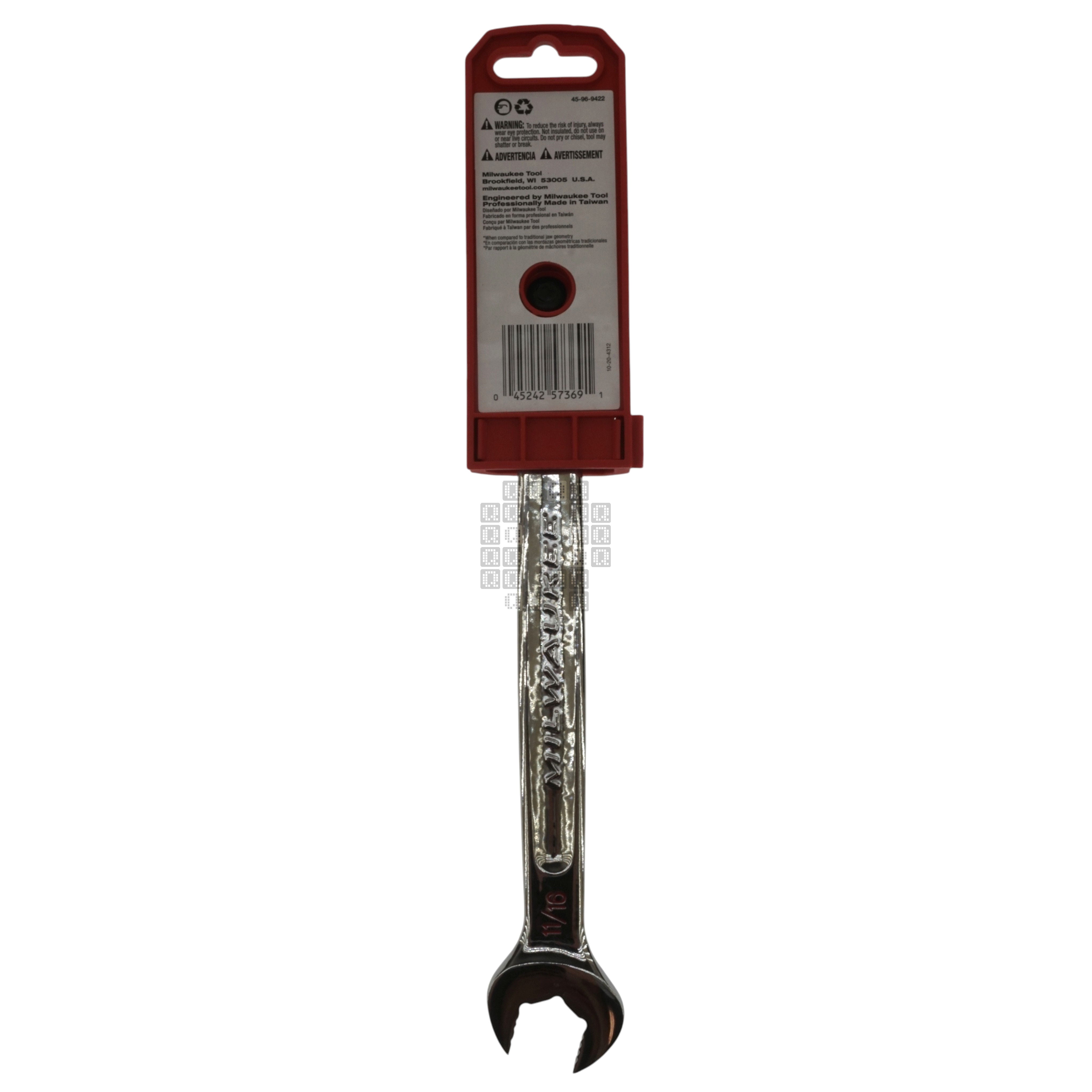 Milwaukee Tool 45-96-9422 11/16" SAE Chrome Combination Wrench Package Back