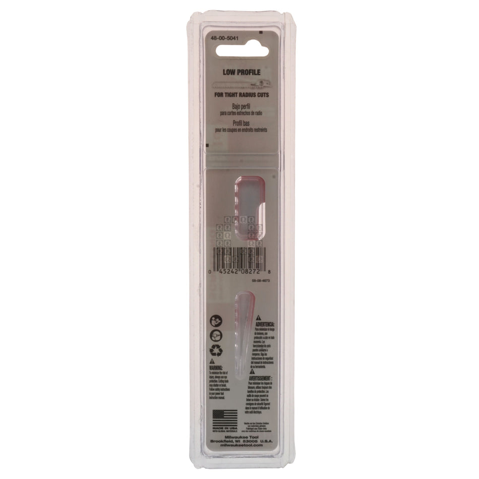 Milwaukee Tool 48-00-5041 6" Bi-Metal Low Profile Wood Scroll 4/6 TPI Sawzall Blades, 5-Pack