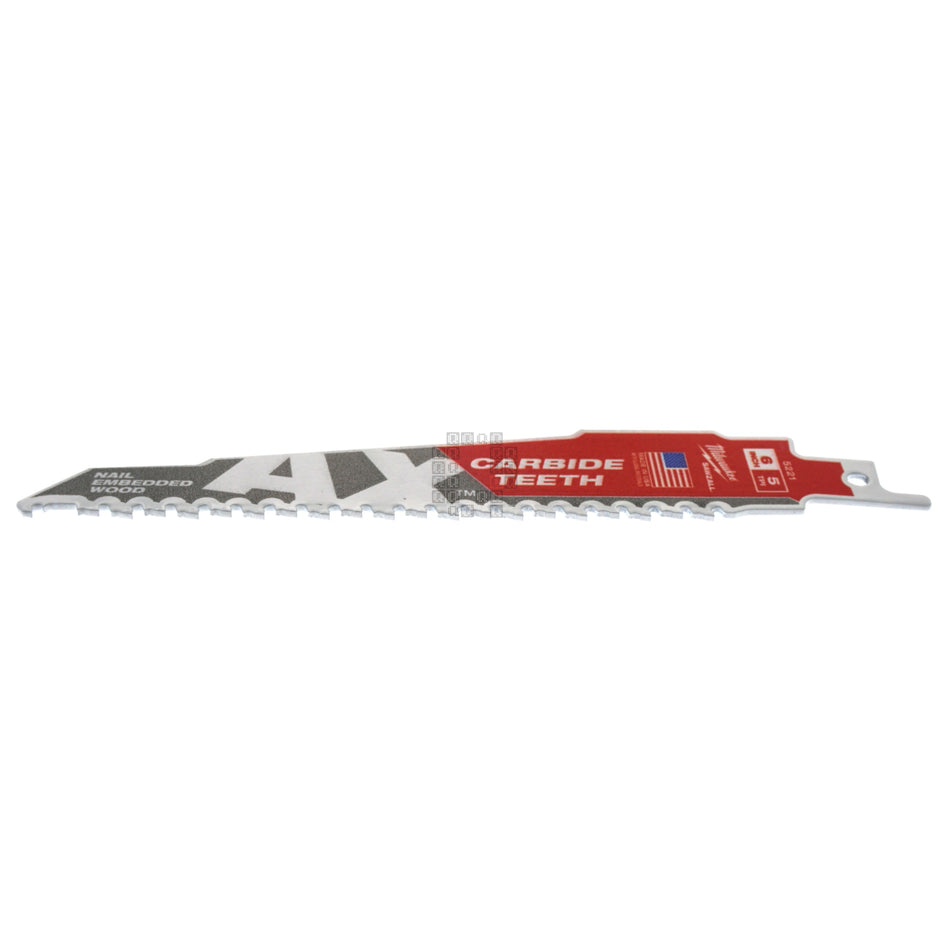 Milwaukee Tool 48-00-5221 SAWZALL The AX 5 TPI 6" Carbide Tooth Blade - 1-Pack