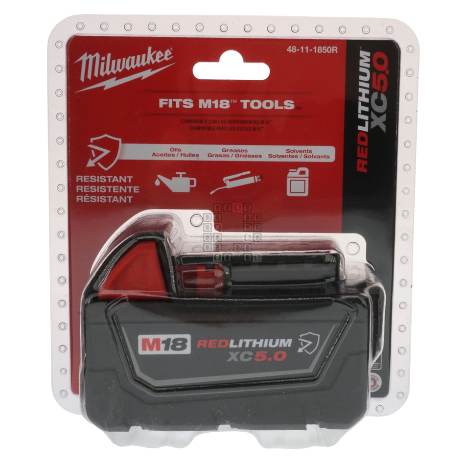 Milwaukee Tool 48-11-1850R M18 REDLITHIUM XC5.0 Resistant Battery
