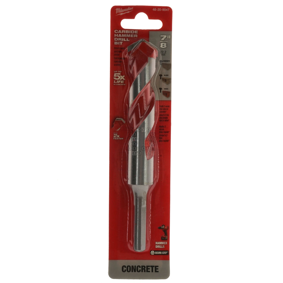 Milwaukee Tool 48-20-9047 7/8" x 4" x 6" Carbide Hammer Drill Bit with POWER TIP