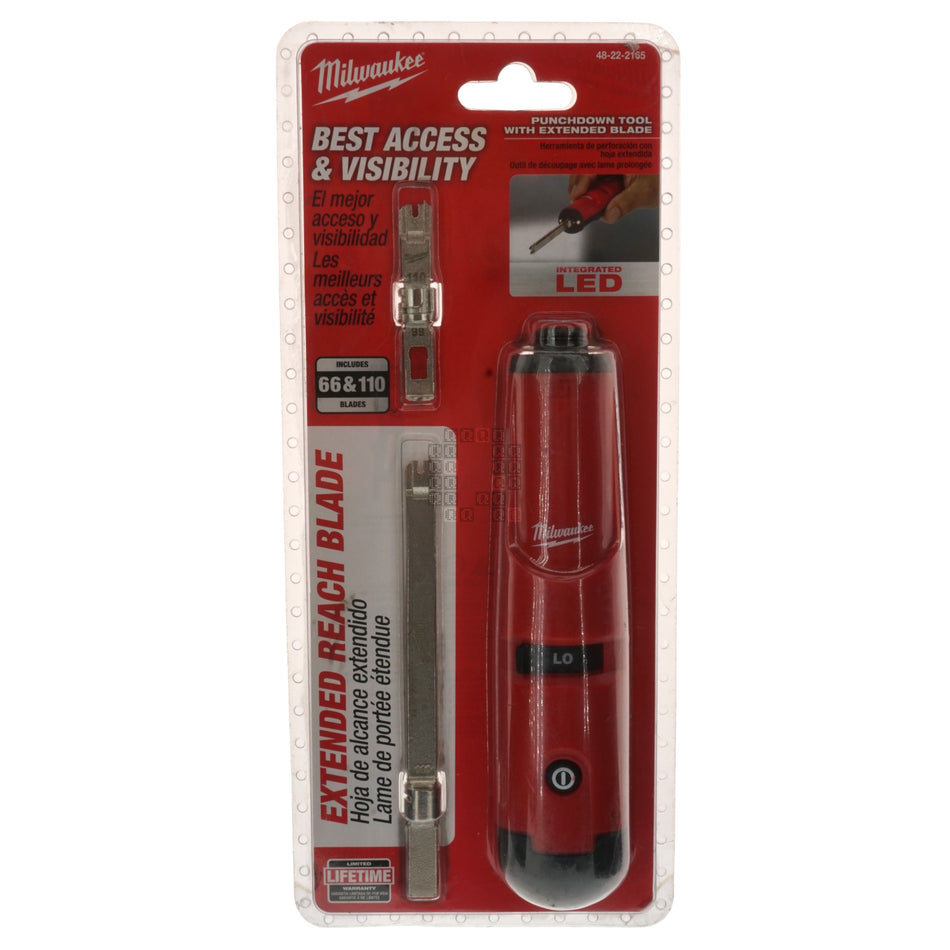 Milwaukee Tool 48-22-2165 Lighted Impact Punchdown Tool, 66 & 110 Blades