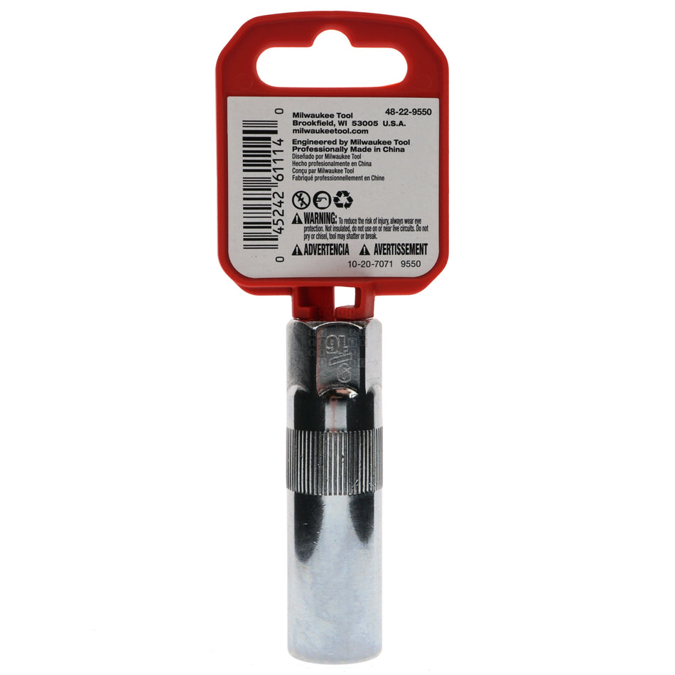 Milwaukee Tool 48-22-9550 3/8" Drive 9/16" Spark Plug Deep Socket Rubber Retainer