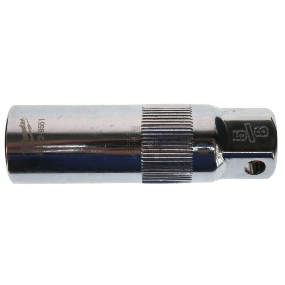Milwaukee Tool 48-22-9551 3/8" Drive 5/8" Spark Plug Chrome Socket SAE, Rubber Retainer