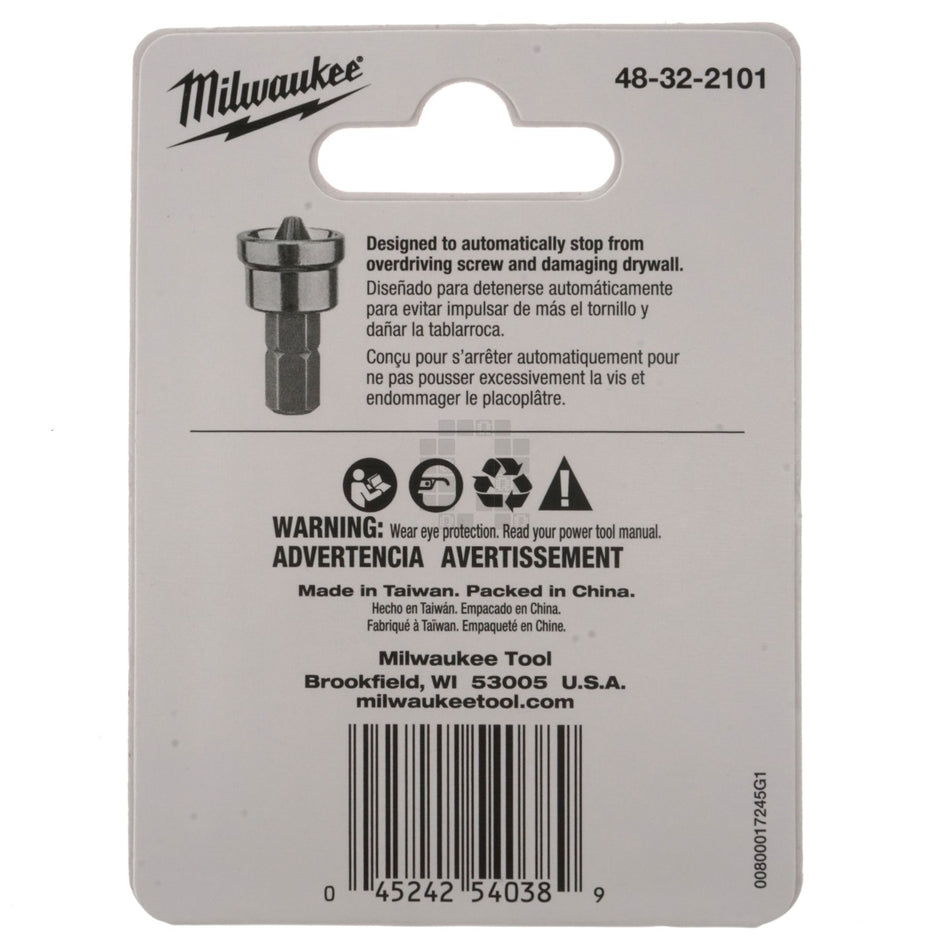 Milwaukee Tool 48-32-2101 1" PH2 Phillips Drywall Screw Setters, 4 pack