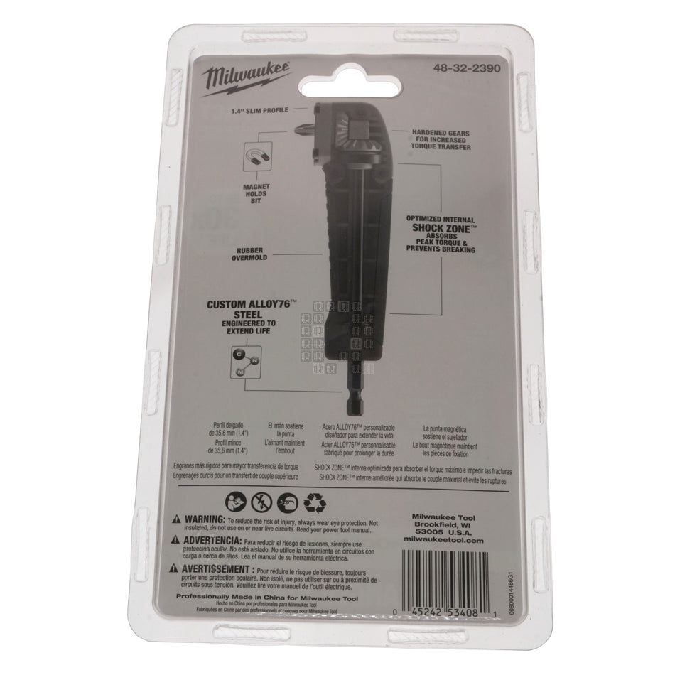 Milwaukee Tool 48-32-2390 SHOCKWAVE 1/4" Hex Impact Right Angle Adapter