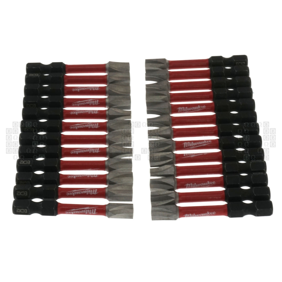 Milwaukee Tool 48-32-4145 SHOCKWAVE Impact Duty #2 ECX Impact Bits, 2" Length, 25-Pack