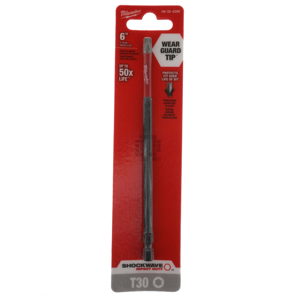 Milwaukee Tool 48-32-4290 SHOCKWAVE Impact Duty 6" T30 TORX Power Bit