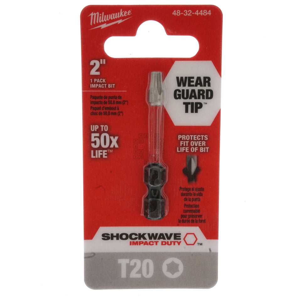 Milwaukee Tool 48-32-4484 SHOCKWAVE 2" Impact Duty Torx T20 Power Bit