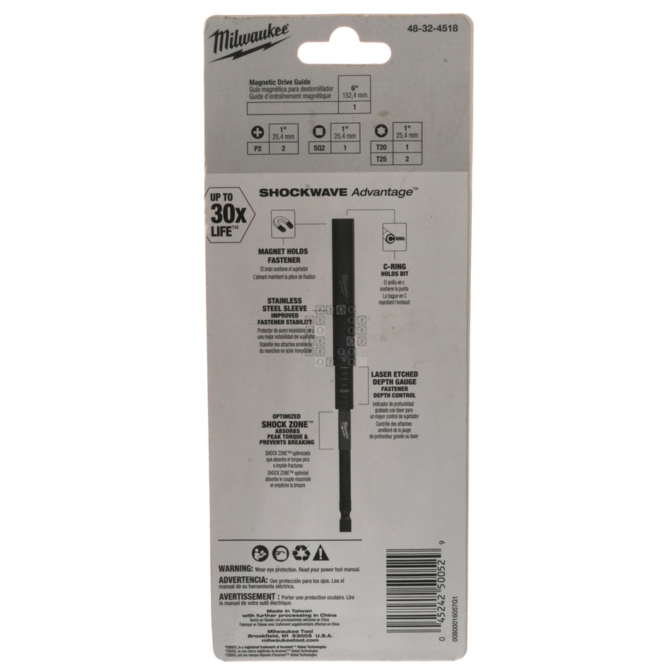 Milwaukee Tool 48-32-4518 SHOCKWAVE Impact Magnetic Drive Guide 7-Piece Set