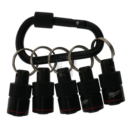 Milwaukee Tool 48-32-4537 5-Piece Bit Holder with Carabiner for 1/4" Hex Quick Connect Shanks