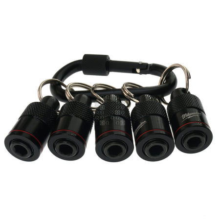 Milwaukee Tool 48-32-4537 5-Piece Bit Holder with Carabiner for 1/4" Hex Quick Connect Shanks
