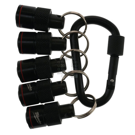 Milwaukee Tool 48-32-4537 5-Piece Bit Holder with Carabiner for 1/4" Hex Quick Connect Shanks